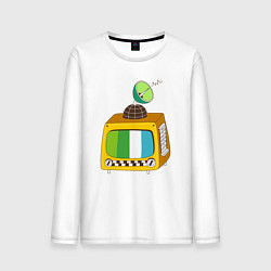 Лонгслив хлопковый мужской Спутниковое тв, цвет: белый