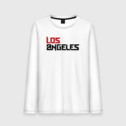 Лонгслив хлопковый мужской USA Los Angeles, цвет: белый