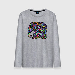 Лонгслив хлопковый мужской Цветной слоник, цвет: меланж