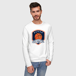 Лонгслив хлопковый мужской Stars basketball, цвет: белый — фото 2