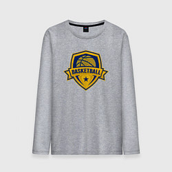 Лонгслив хлопковый мужской Basket team, цвет: меланж