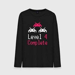 Лонгслив хлопковый мужской Уровень 4 пройден, цвет: черный