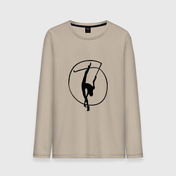 Лонгслив хлопковый мужской Силуэт гимнастка с лентой, цвет: миндальный