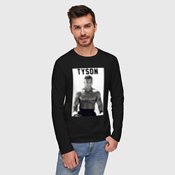 Лонгслив хлопковый мужской Молодой Майк, цвет: черный — фото 2