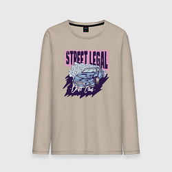 Лонгслив хлопковый мужской Street legal, цвет: миндальный
