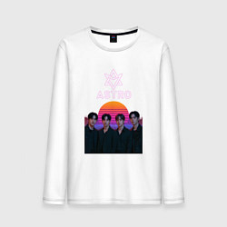 Лонгслив хлопковый мужской Astro retro, цвет: белый