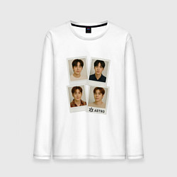 Лонгслив хлопковый мужской Astro фотографии, цвет: белый