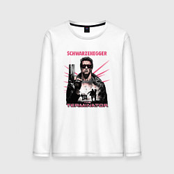 Лонгслив хлопковый мужской Терминатор фильм 1, цвет: белый