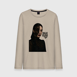 Лонгслив хлопковый мужской Билли Айлиш гот, цвет: миндальный