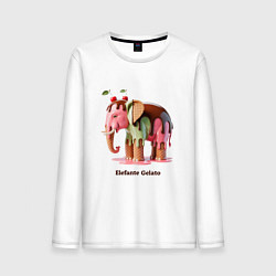 Лонгслив хлопковый мужской Брейнрот - Elefante Gelato, цвет: белый