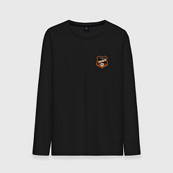 Лонгслив хлопковый мужской ФК Урал - маленький логотип, цвет: черный