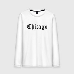 Лонгслив хлопковый мужской Chicago Illinois - USA, цвет: белый