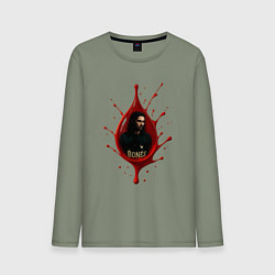 Лонгслив хлопковый мужской Bones в красной капле, цвет: авокадо