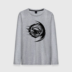 Лонгслив хлопковый мужской Волейбольный мяч вихревой удар, цвет: меланж
