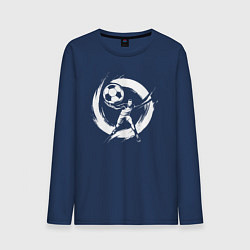 Лонгслив хлопковый мужской Гандбольный драйв, цвет: тёмно-синий