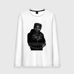 Лонгслив хлопковый мужской XXXTentacion в черно-белом стиле, цвет: белый