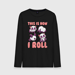 Лонгслив хлопковый мужской Как я катаюсь, цвет: черный