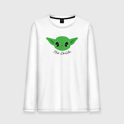 Лонгслив хлопковый мужской Ребёнок Йода, цвет: белый