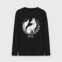 Лонгслив хлопковый мужской Лисий герб с венком, цвет: черный