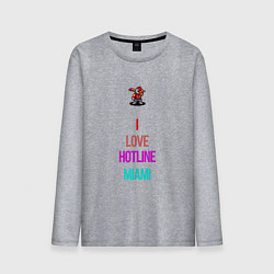 Лонгслив хлопковый мужской I love Hotline Miami, цвет: меланж