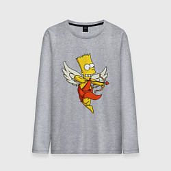Лонгслив хлопковый мужской Барт Симпсон амур, цвет: меланж