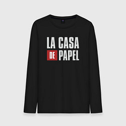 Лонгслив хлопковый мужской La casa de papel, цвет: черный