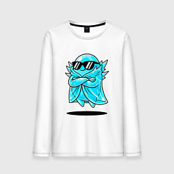 Лонгслив хлопковый мужской Ледяной призрак, цвет: белый