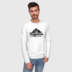 Лонгслив хлопковый мужской Цветок в горах Дагестана, цвет: белый — фото 2