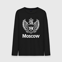 Лонгслив хлопковый мужской Москва орел в короне с буквой М, цвет: черный