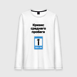 Лонгслив хлопковый мужской Кризис среднего пробега, цвет: белый