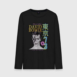 Лонгслив хлопковый мужской David Bowie - Live in Tokyo 73, цвет: черный