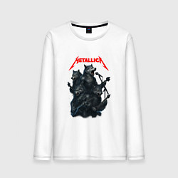 Лонгслив хлопковый мужской Metallica волки, цвет: белый