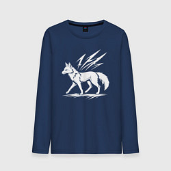 Лонгслив хлопковый мужской Лисица с молниями, цвет: тёмно-синий