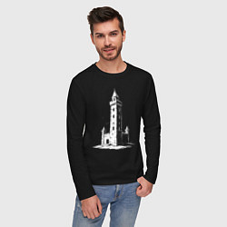 Лонгслив хлопковый мужской Страж веков, цвет: черный — фото 2