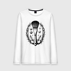 Лонгслив хлопковый мужской Космическая кисть, цвет: белый