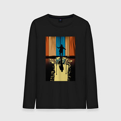 Лонгслив хлопковый мужской Танцующий Джокер, цвет: черный