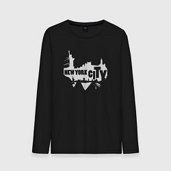 Лонгслив хлопковый мужской New York style, цвет: черный