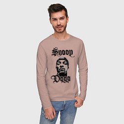 Лонгслив хлопковый мужской Snoop Dogg Face, цвет: пыльно-розовый — фото 2