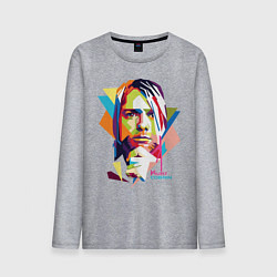 Лонгслив хлопковый мужской Kurt Cobain: Colors, цвет: меланж