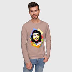 Лонгслив хлопковый мужской Che Guevara Art, цвет: пыльно-розовый — фото 2