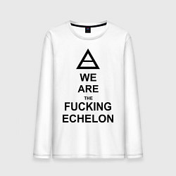 Лонгслив хлопковый мужской We are the fucking echelon, цвет: белый