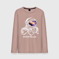 Лонгслив хлопковый мужской Interstellar Spaceman, цвет: пыльно-розовый