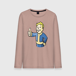 Лонгслив хлопковый мужской Fallout vault boy, цвет: пыльно-розовый