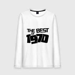 Лонгслив хлопковый мужской The best of 1970, цвет: белый