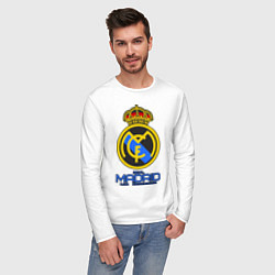 Лонгслив хлопковый мужской Real Madrid, цвет: белый — фото 2