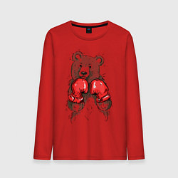 Лонгслив хлопковый мужской Bear Boxing, цвет: красный
