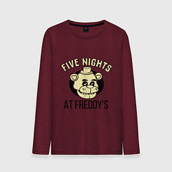 Лонгслив хлопковый мужской Five Nights At Freddy's, цвет: меланж-бордовый