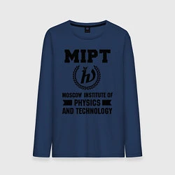 Лонгслив хлопковый мужской MIPT Institute, цвет: тёмно-синий