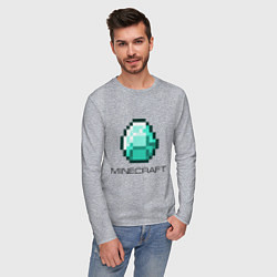 Лонгслив хлопковый мужской Minecraft Diamond, цвет: меланж — фото 2