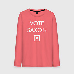 Лонгслив хлопковый мужской Vote Saxon, цвет: коралловый